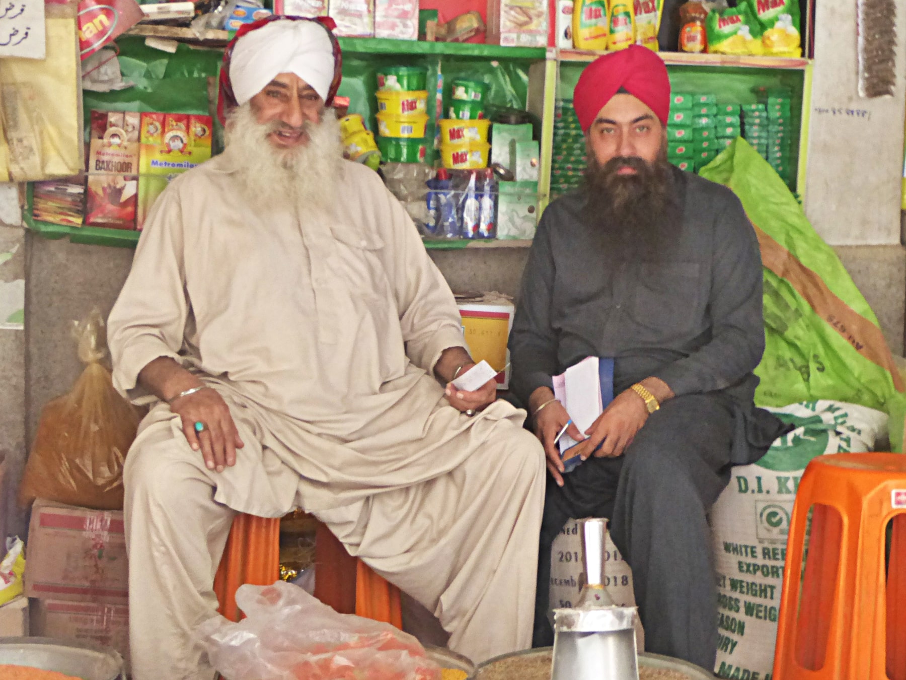 Shopkeepers in the Peshawar City.